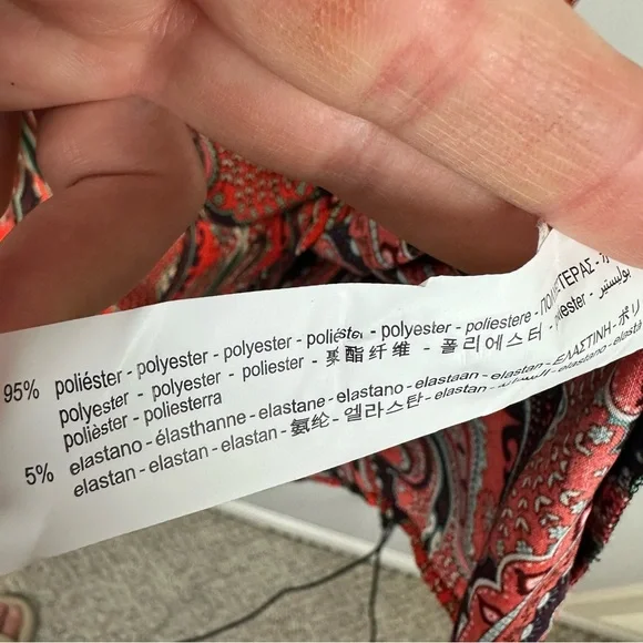 NWT Zara Red Paisley Print Dress sz M - Picture 5 of 6